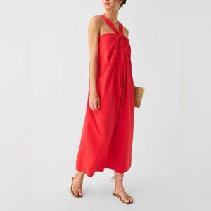 Faherty Bay Twist Seersucker Dress Hibiscus Sz M